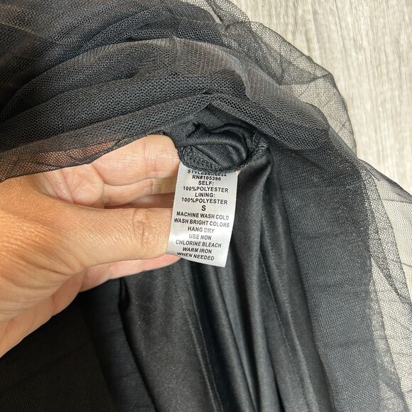 C’est Toi Tule Pleated Skirt Long Maxi Black Color Size S - Picture 3 of 5